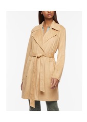 Bernardo Faux Suede Trench Coat - Titanium