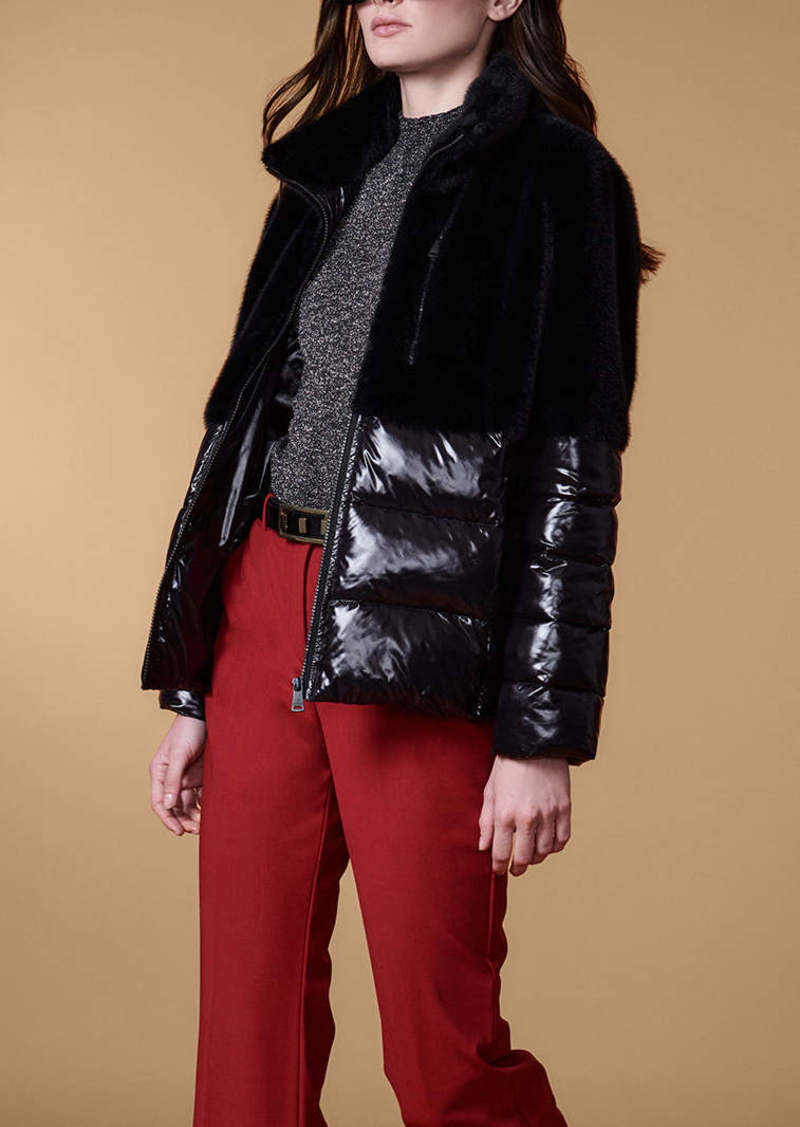 Bernardo Fur Combo Jacket