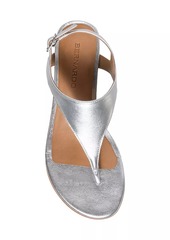 Bernardo Goldy Metallic Leather Demi Heel Sandals