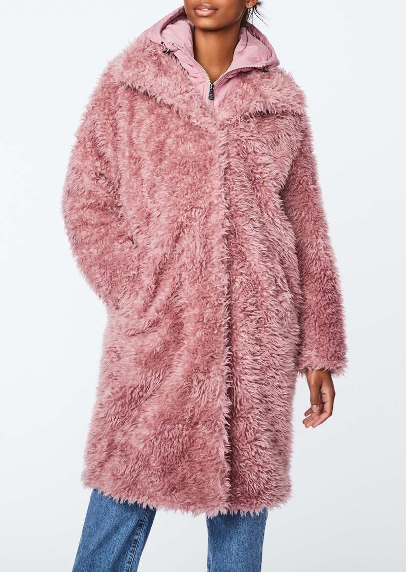 Bernardo Hooded Fur Coat