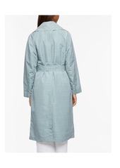 Bernardo Hounds tooth Rain Trench Coat - Teal houndstooth