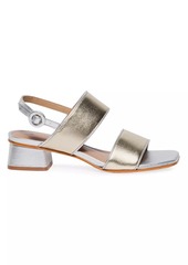 Bernardo Jasper Metallic Leather Slingback Sandals