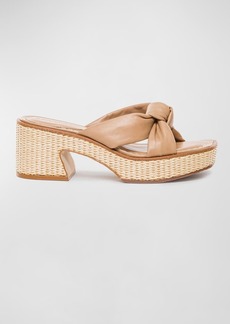Bernardo Jolie Leather Knot Platform Sandals