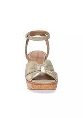 Bernardo Kearny Metallic Leather Wedge Sandals