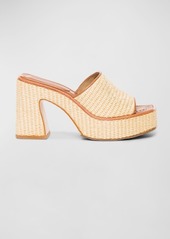 Bernardo Kenny Raffia Platform Mule Sandals