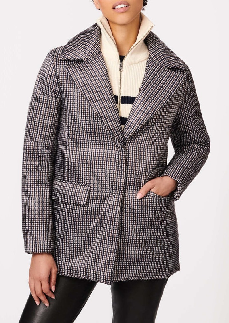 Bernardo Manhattan Mini Plaid Blazer Puffer Jacket