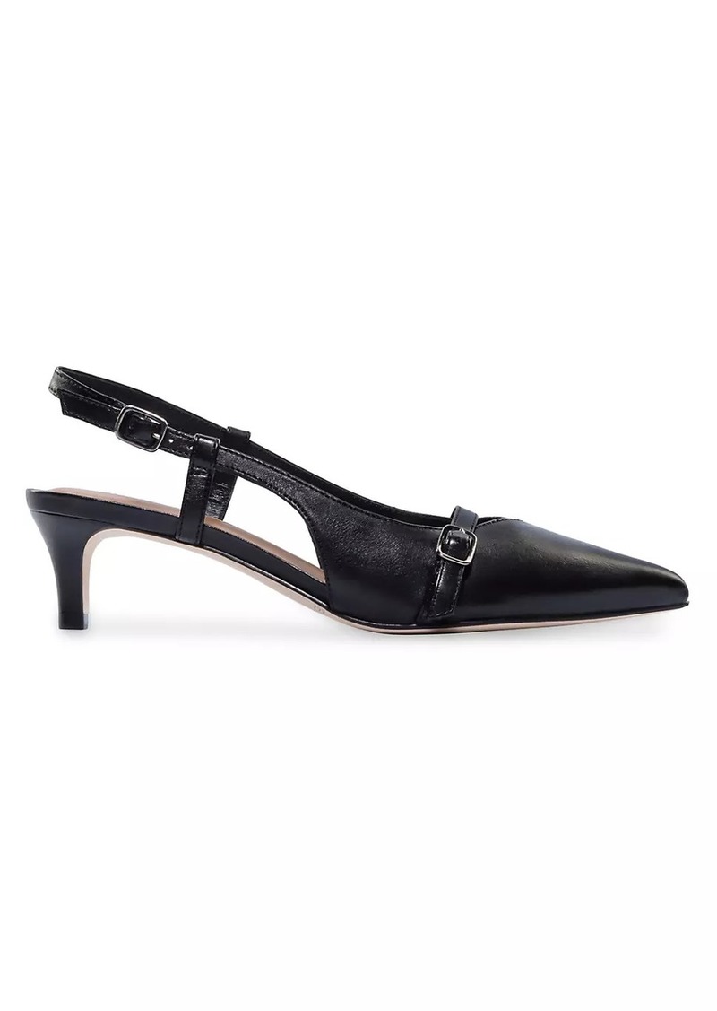 Bernardo Marietta Leather Kitten Heel Pumps