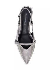 Bernardo Marietta Metallic Leather Kitten Heel Pumps