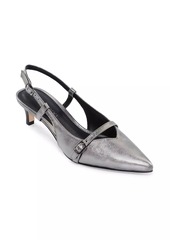 Bernardo Marietta Metallic Leather Kitten Heel Pumps