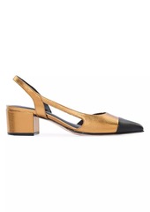 Bernardo Monroe Metallic Leather Slingback Pumps