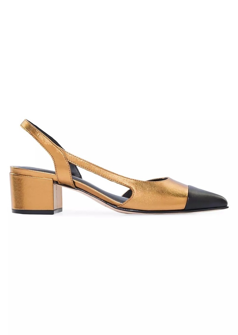 Bernardo Monroe Metallic Leather Slingback Pumps