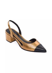 Bernardo Monroe Metallic Leather Slingback Pumps