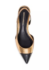 Bernardo Monroe Metallic Leather Slingback Pumps