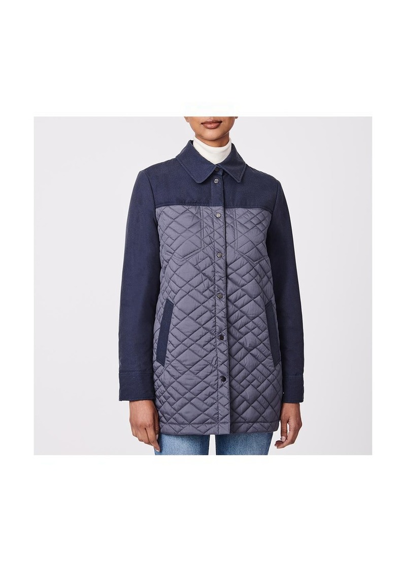 Bernardo Quilted Combo Shacket - Gris/denim blue