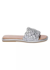 Bernardo Troy Metallic Leather Woven Sandals