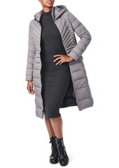 Bernardo Hooded Long Quilted Coat in Charcoal at Nordstrom