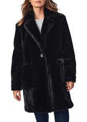 Bernardo Smooth Faux Fur Long Coat in Black at Nordstrom