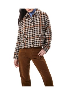 Bernardo Women's Houndstooth Boxy Trucker Jacket - Brown