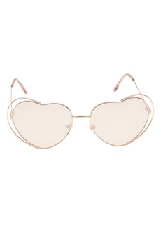 Betsey Johnson 62mm Oversize Tinted Heart Sunglasses in Gold at Nordstrom