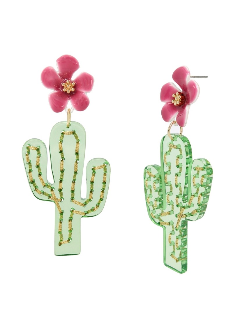 Betsey Johnson Acetate Cactus Drop Earrings - Multi