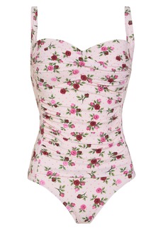 Betsey Johnson Bandeau One-Piece Swimsuit in Light Pink at Nordstrom Rack