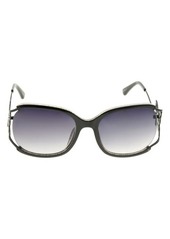 Betsey Johnson Butterfly 57mm Gradient Oval Sunglasses in Black at Nordstrom