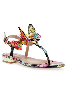 Betsey Johnson Dacie T-thong Sandal with Butterfly Details - Black Multi