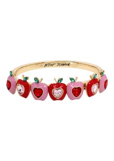 Betsey Johnson Faux Stone Apple Bangle Bracelet - Pink