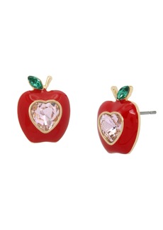 Betsey Johnson Faux Stone Apple Stud Earrings - Red