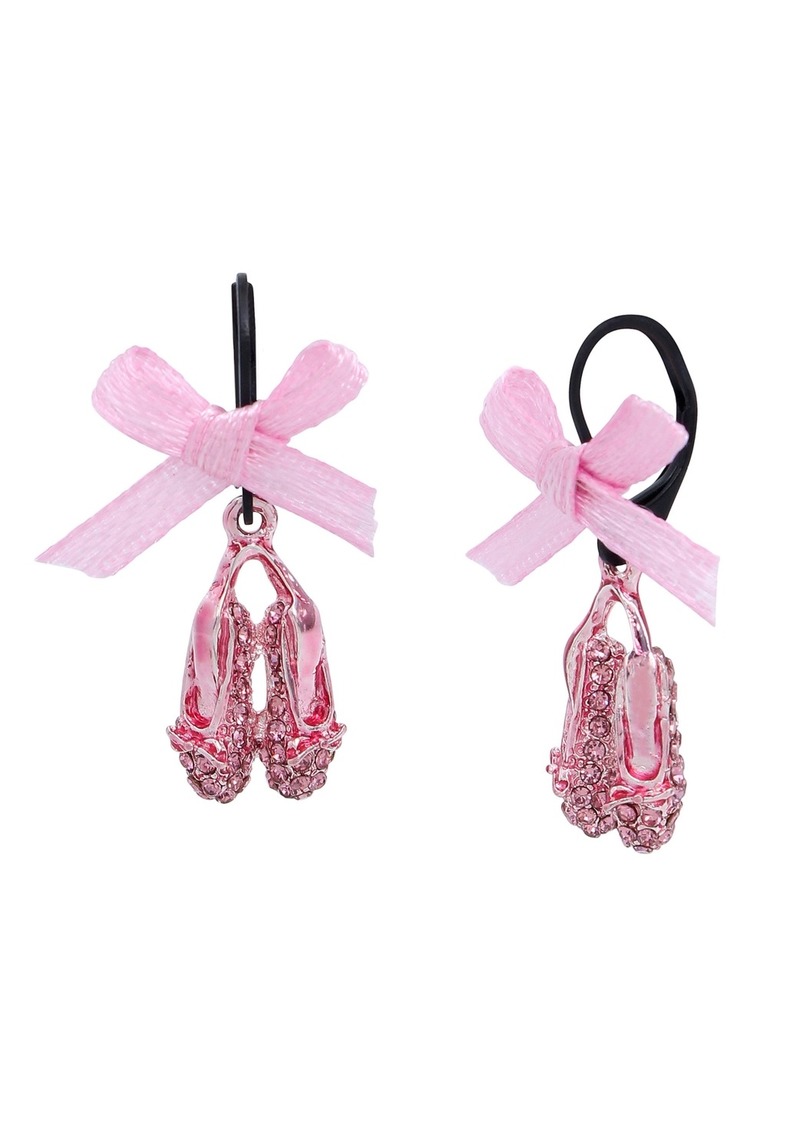 Betsey Johnson Faux Stone Ballet Slipper Drop Earrings - Pink/Hematite