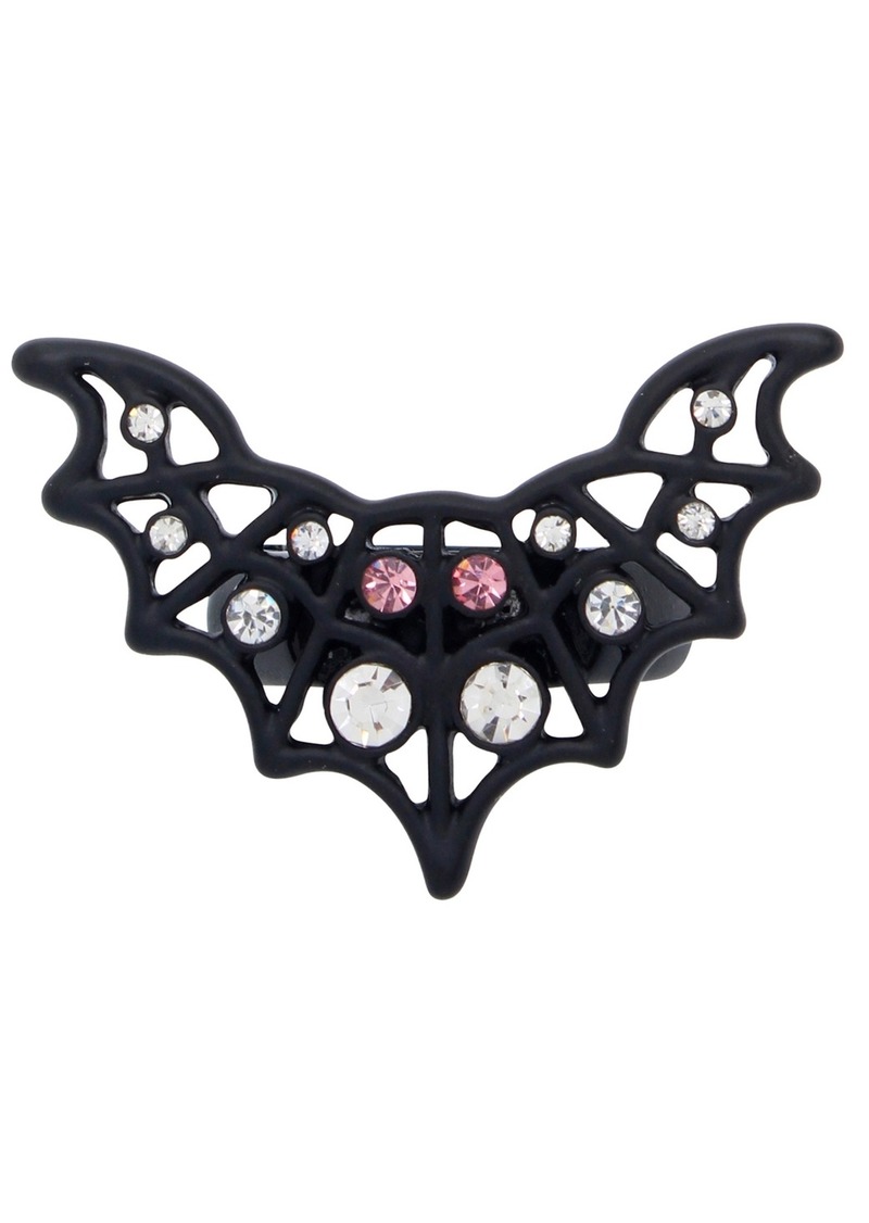 Betsey Johnson Faux Stone Bat Cocktail Ring - Crystal/Black