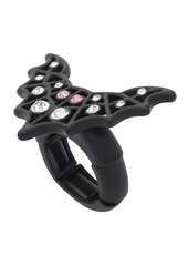 Betsey Johnson Faux Stone Bat Cocktail Ring - Crystal/Black