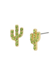 Betsey Johnson Faux Stone Cactus Stud Earrings - Green