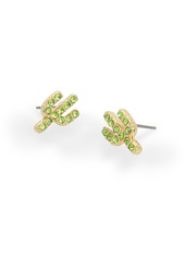 Betsey Johnson Faux Stone Cactus Stud Earrings - Green