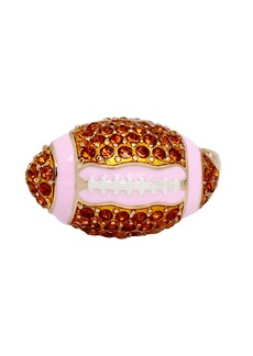 Betsey Johnson Faux Stone Football Cocktail Ring - Brown