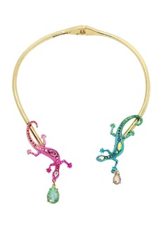 Betsey Johnson Faux Stone Lizard Collar Necklace - Multi