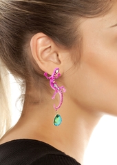 Betsey Johnson Faux Stone Lizard Mismatch Earrings - Multi