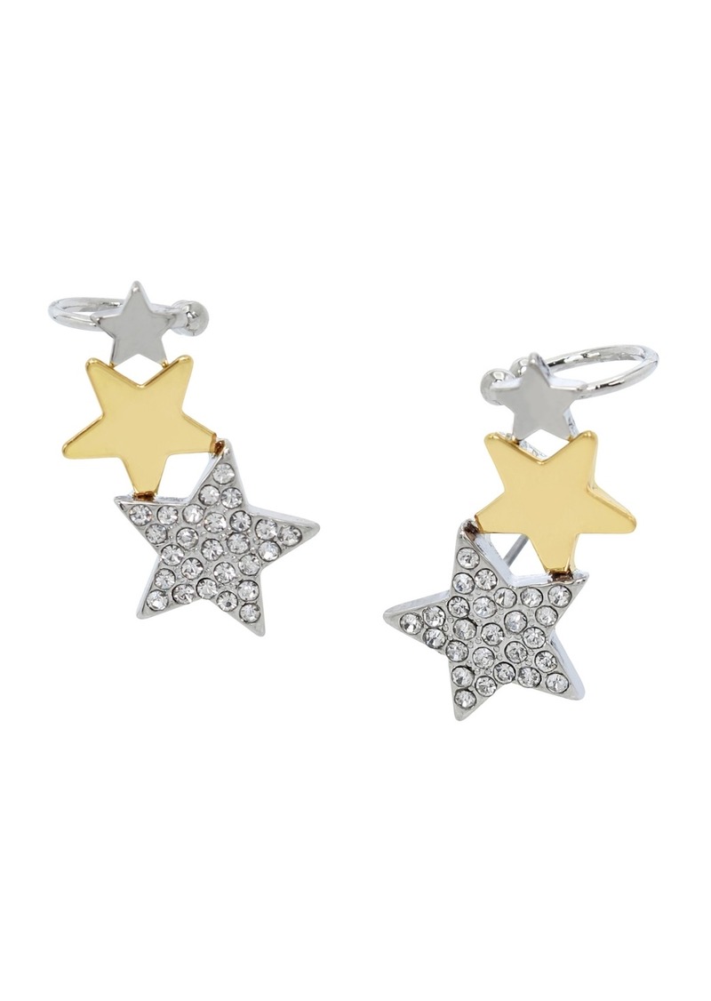 Betsey Johnson Faux Stone Midnight Magic Starry Crawler Earrings - Crystal/Two Tone