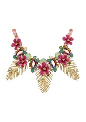 Betsey Johnson Faux Stone Palm Leaf Bib Necklace - Multi