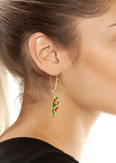 Betsey Johnson Faux Stone Parrot Dangle Earrings - Multi