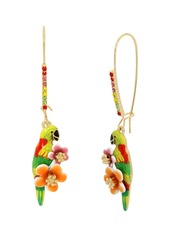 Betsey Johnson Faux Stone Parrot Dangle Earrings - Multi