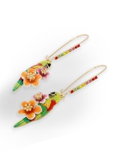 Betsey Johnson Faux Stone Parrot Dangle Earrings - Multi