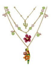Betsey Johnson Faux Stone Parrot Layered Necklace - Multi