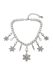 Betsey Johnson Faux Stone Snowflake Gem Bib Necklace - Crystal/Two Tone