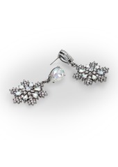 Betsey Johnson Faux Stone Snowflake Gem Drop Earrings - Crystal/Rhodium