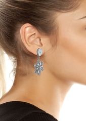 Betsey Johnson Faux Stone Snowflake Gem Drop Earrings - Crystal/Rhodium