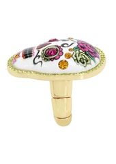 Betsey Johnson Faux Stone Sugar Skull Cocktail Stretch Ring - Multi