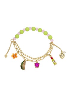 Betsey Johnson Faux Stone Taco Charm Stretch Bracelet - Multi