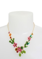 Betsey Johnson Faux Stone Tropical Flower Bib Necklace - Multi