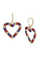 Betsey Johnson Heart Drop Earrings in Gold-tone Metal, 1.75"